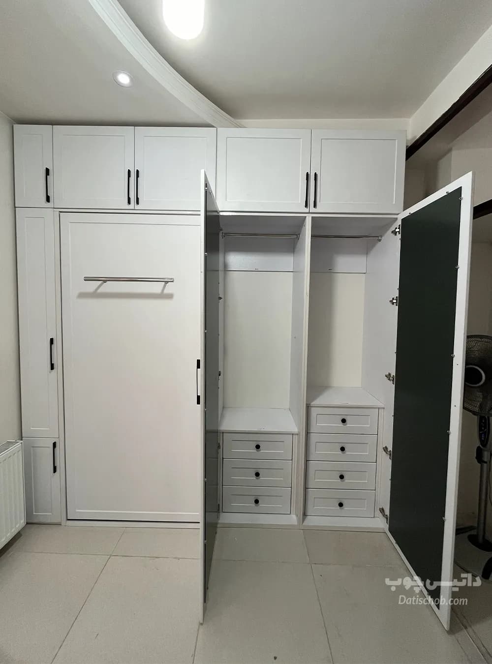 تخت تاشو یک نفره ساده سفید مدل K55