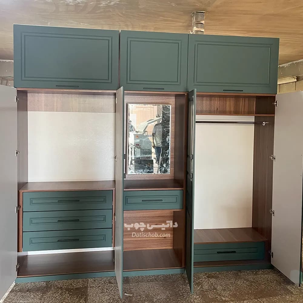 کمد لباس مدرن آینه دار 3 تیکه طرح کابینتی مدل P79