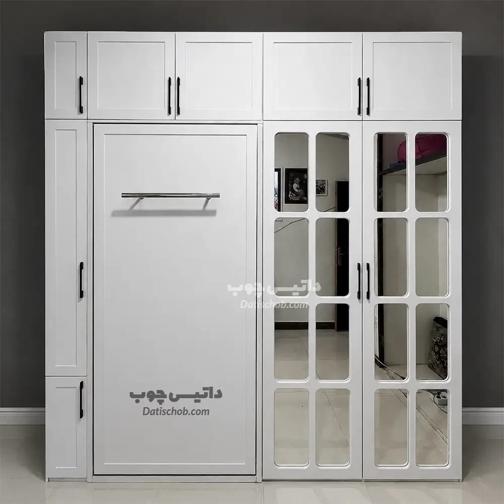 تخت تاشو یک نفره ساده سفید مدل K55