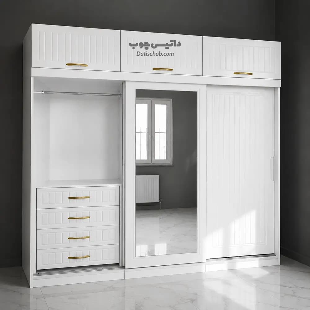 کمد ریلی مدرن آینه دار سه درب بزرگ مدل C75