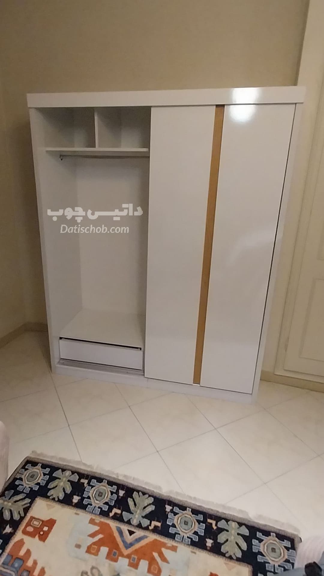 کمد ریلی دو درب ساده سفید مدل C26