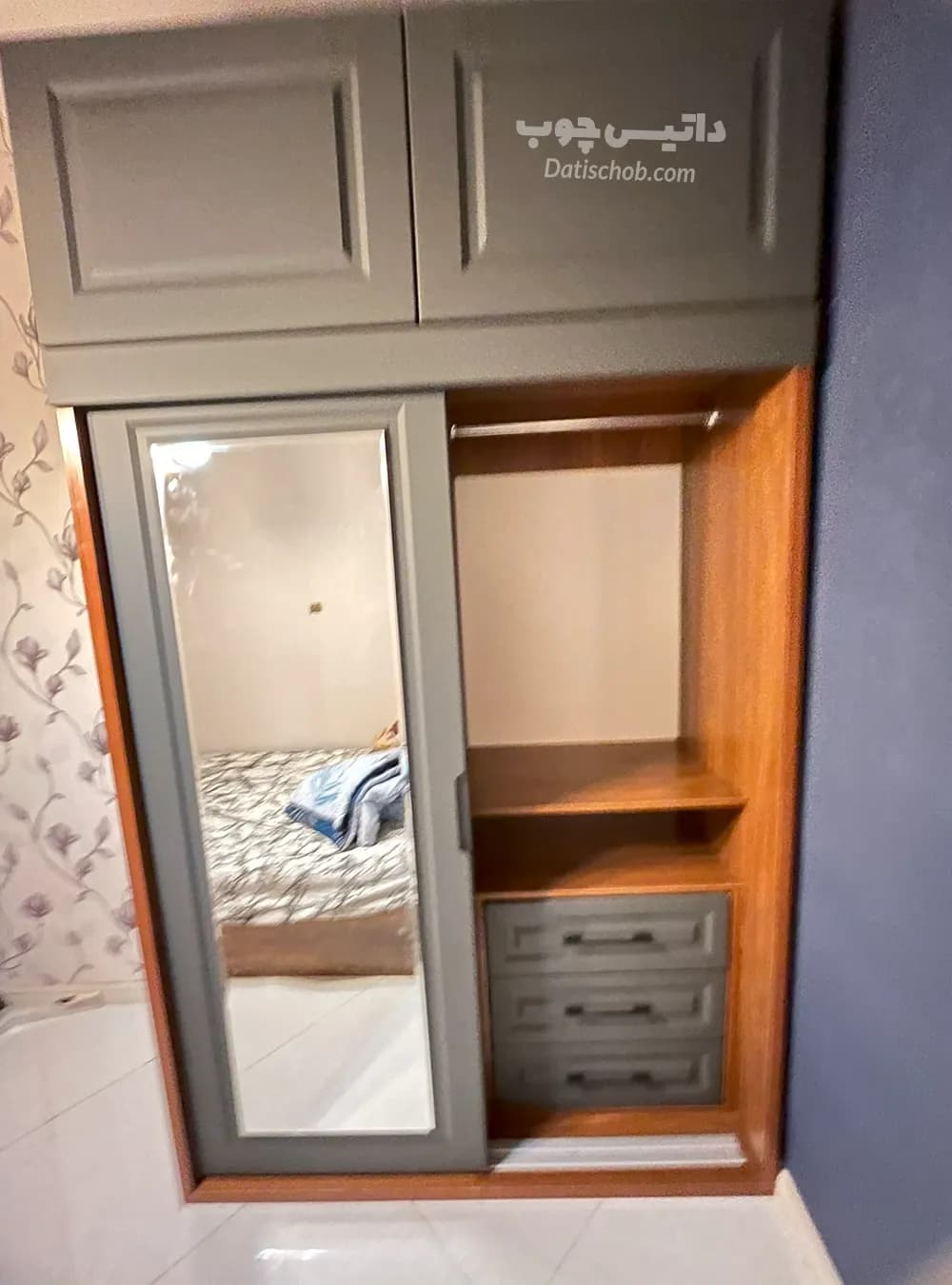 کمد ریلی مدرن مشکی دستگیره تو کار مدل C61