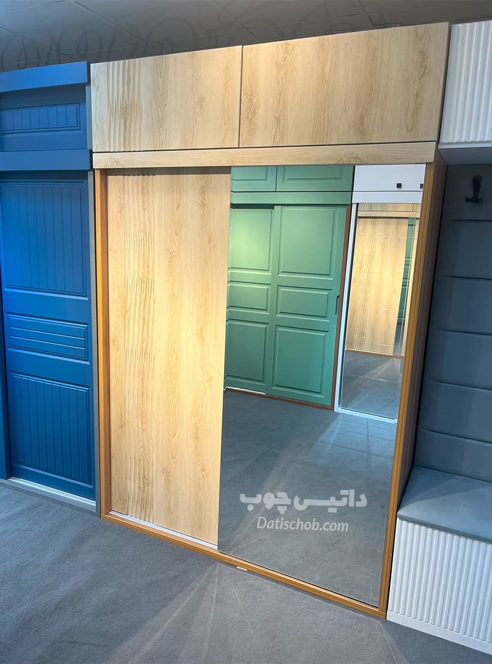 کمد ریلی آینه دار کوچک دو درب مدل C77