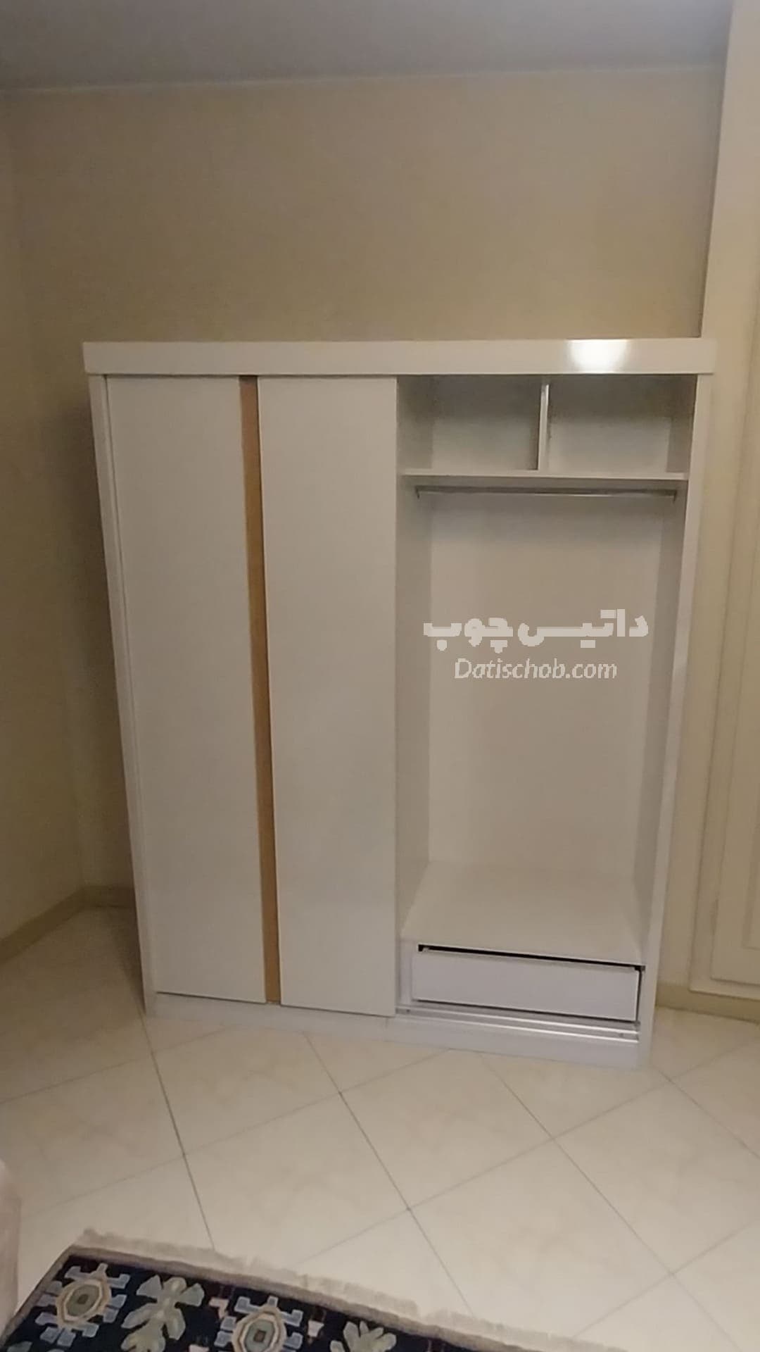 کمد ریلی دو درب ساده سفید مدل C26