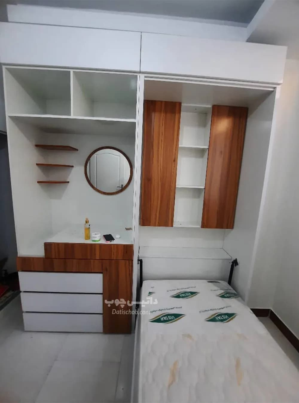 تخت تاشو یک نفره ساده سفید مدل K64