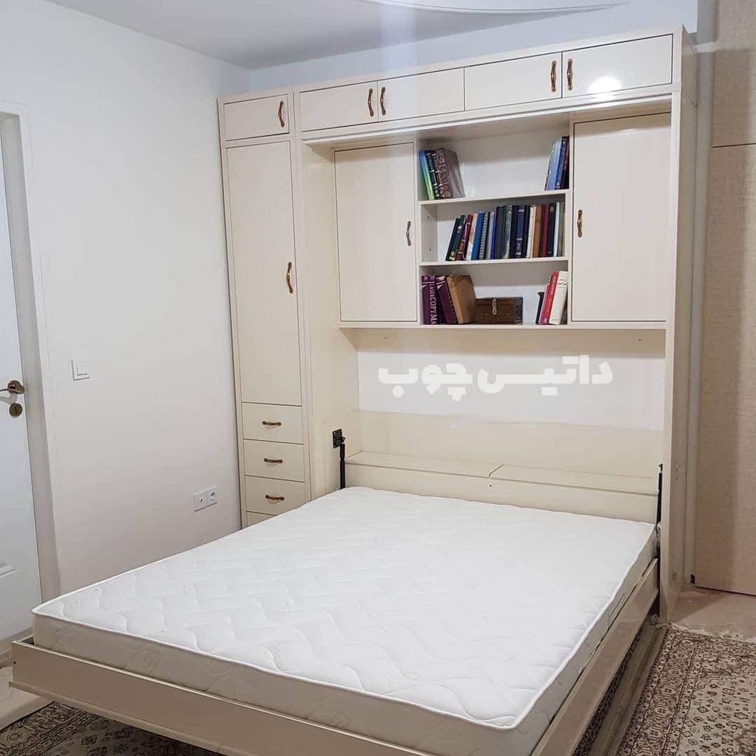 تخت خواب تاشو دو نفره دیواری ساده مدل K14