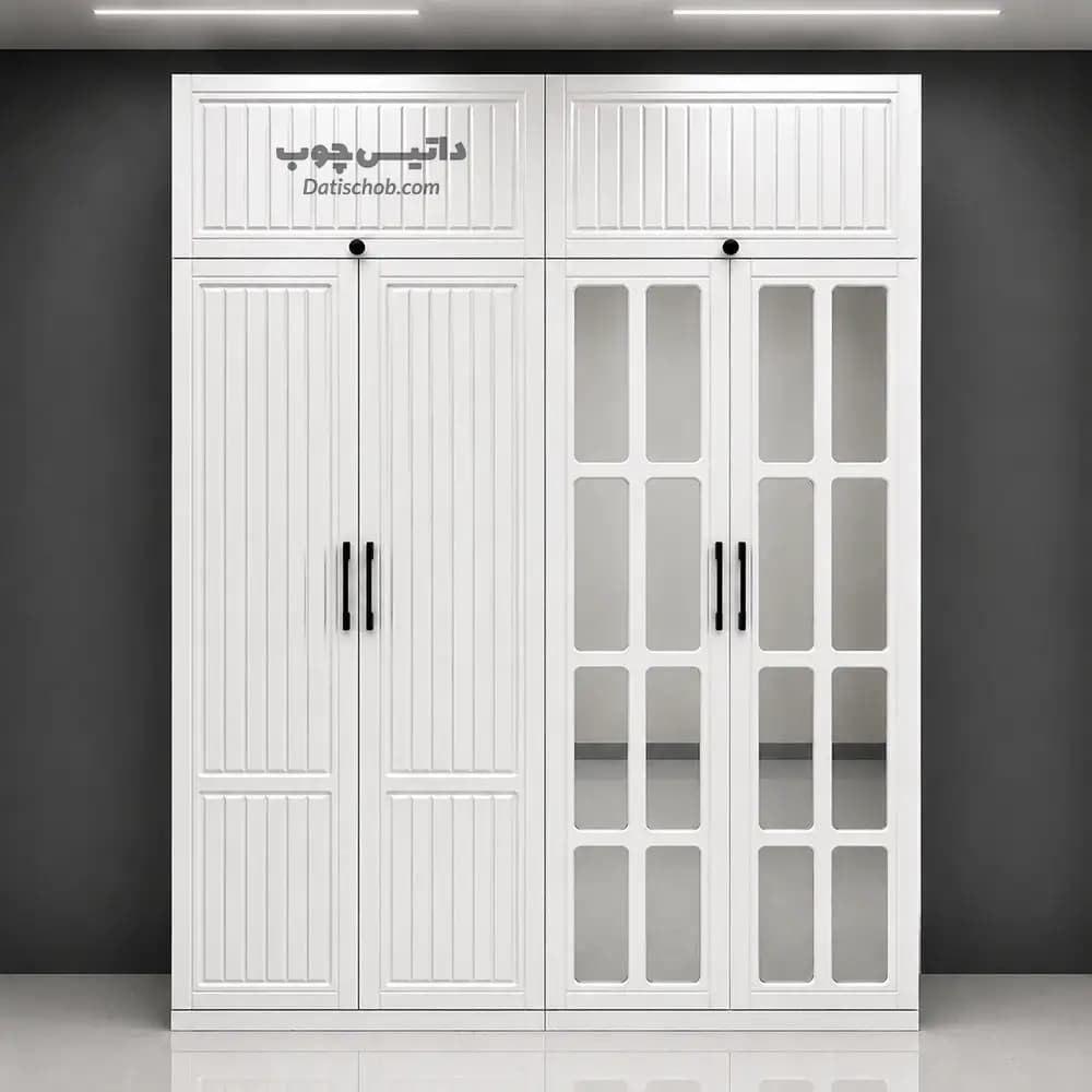 کمد لباس دخترانه مدرن آینه دار سفید مدل P83
