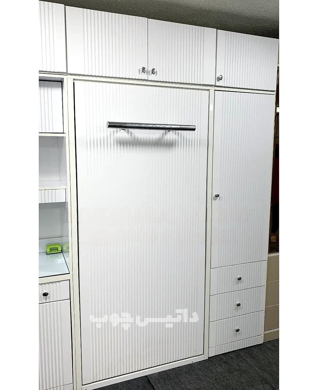 تخت تاشو یک نفره کمدی سفید مدل K16