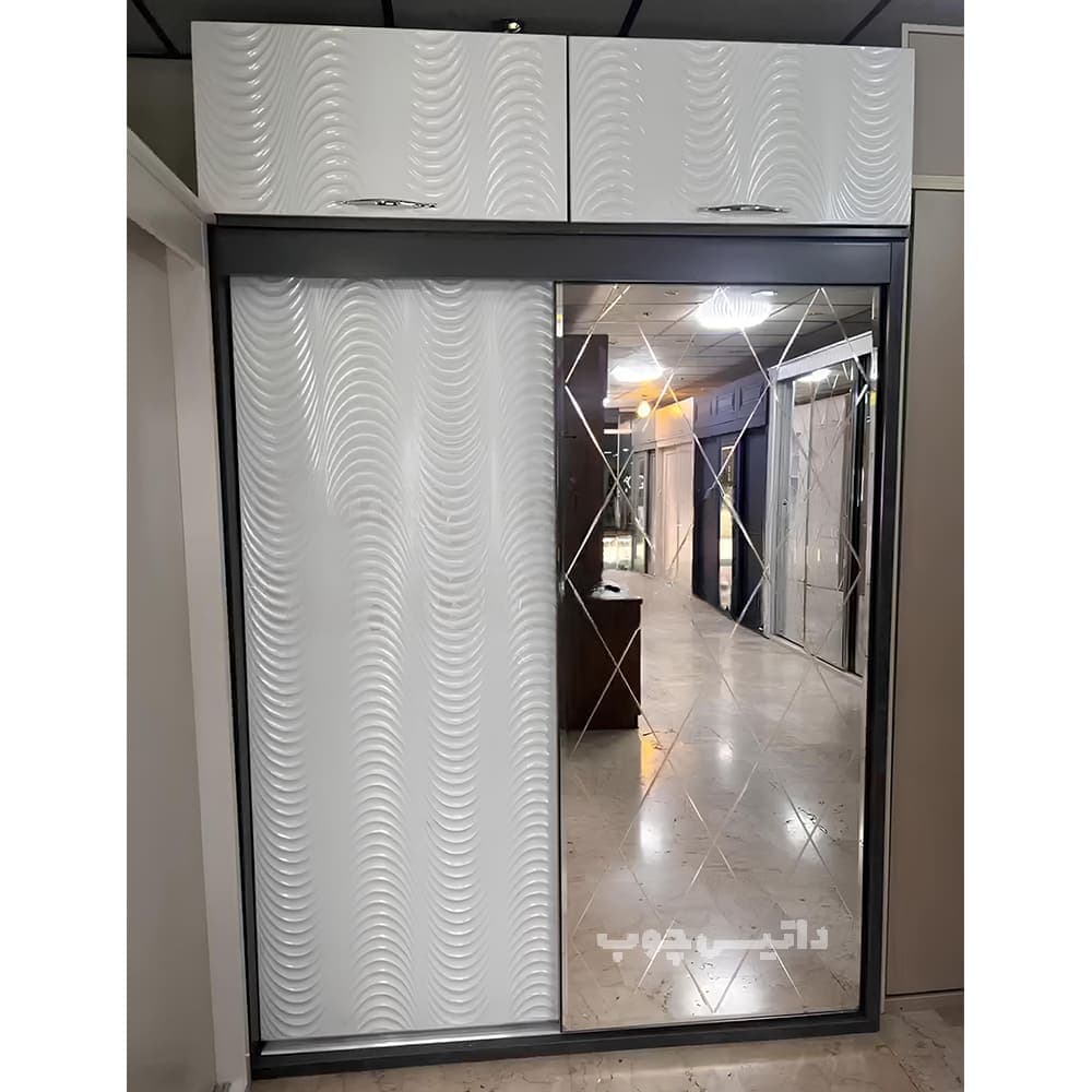 کمد ریلی دو درب سفید شیک مدل C46