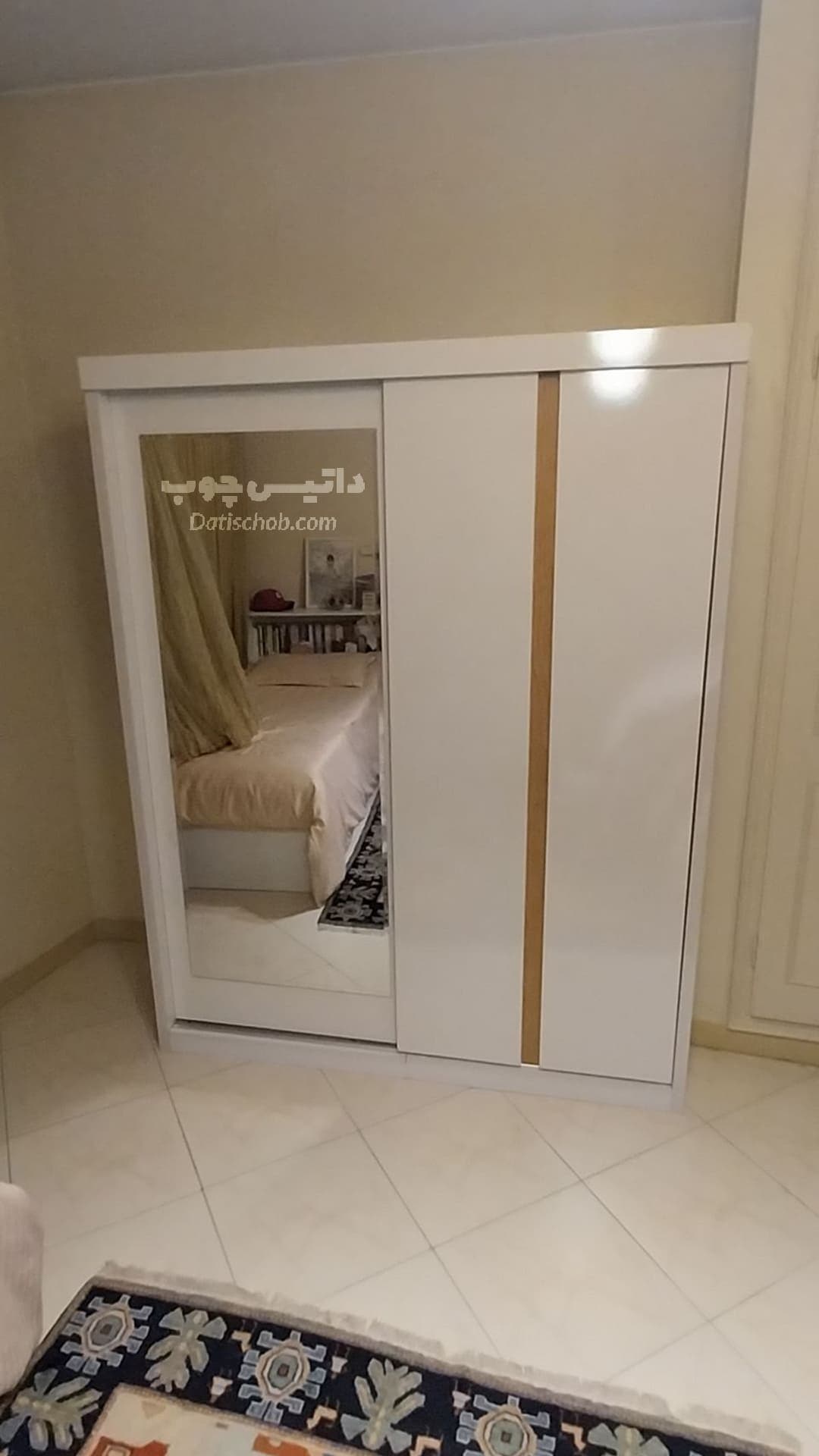 کمد ریلی دو درب ساده سفید مدل C26