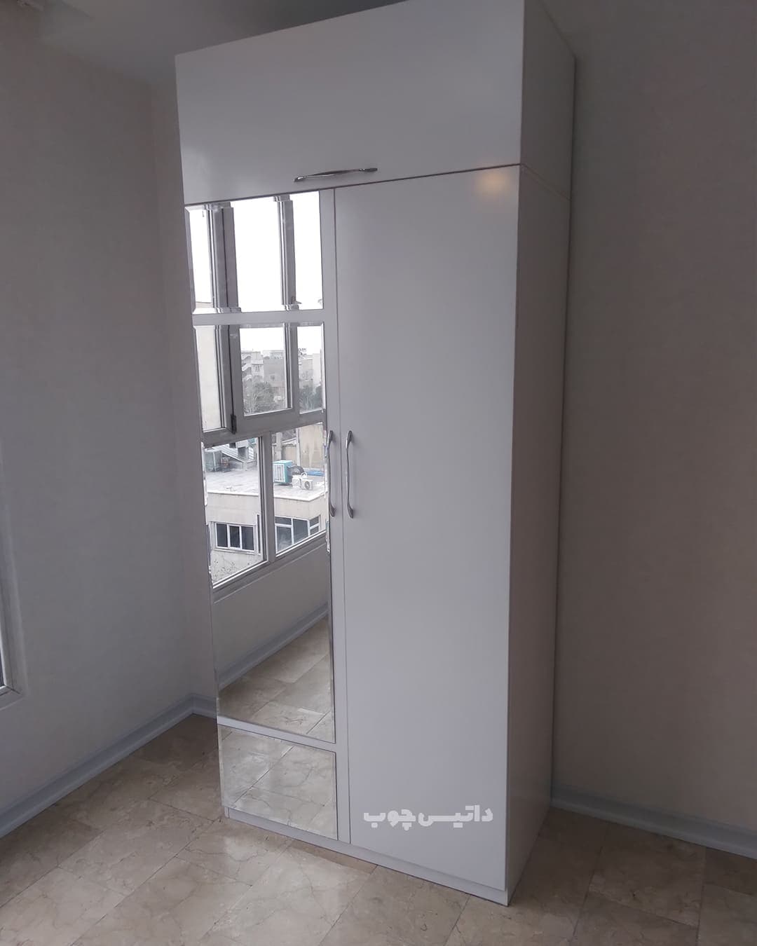 کمد لباس کوچک آینه دار 2 درب کشو دار مدل P53
