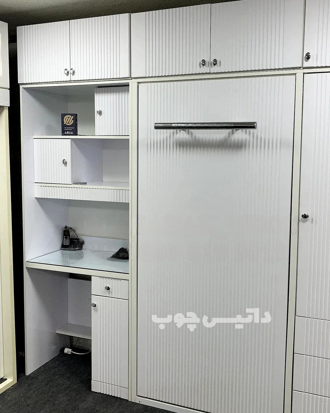 تخت تاشو یک نفره کمدی سفید مدل K16
