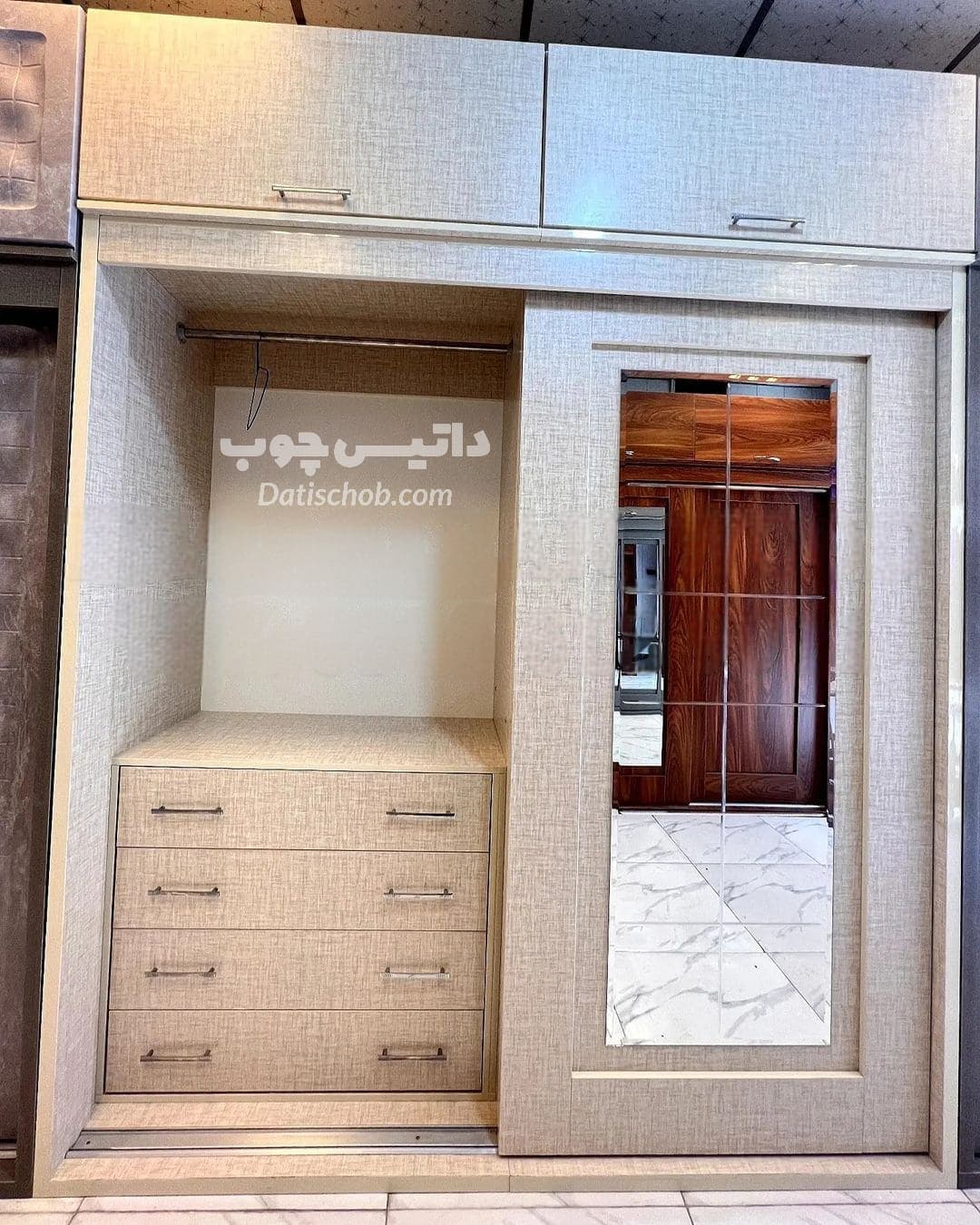 کمد ریلی مدرن دو درب سفید مدل C34