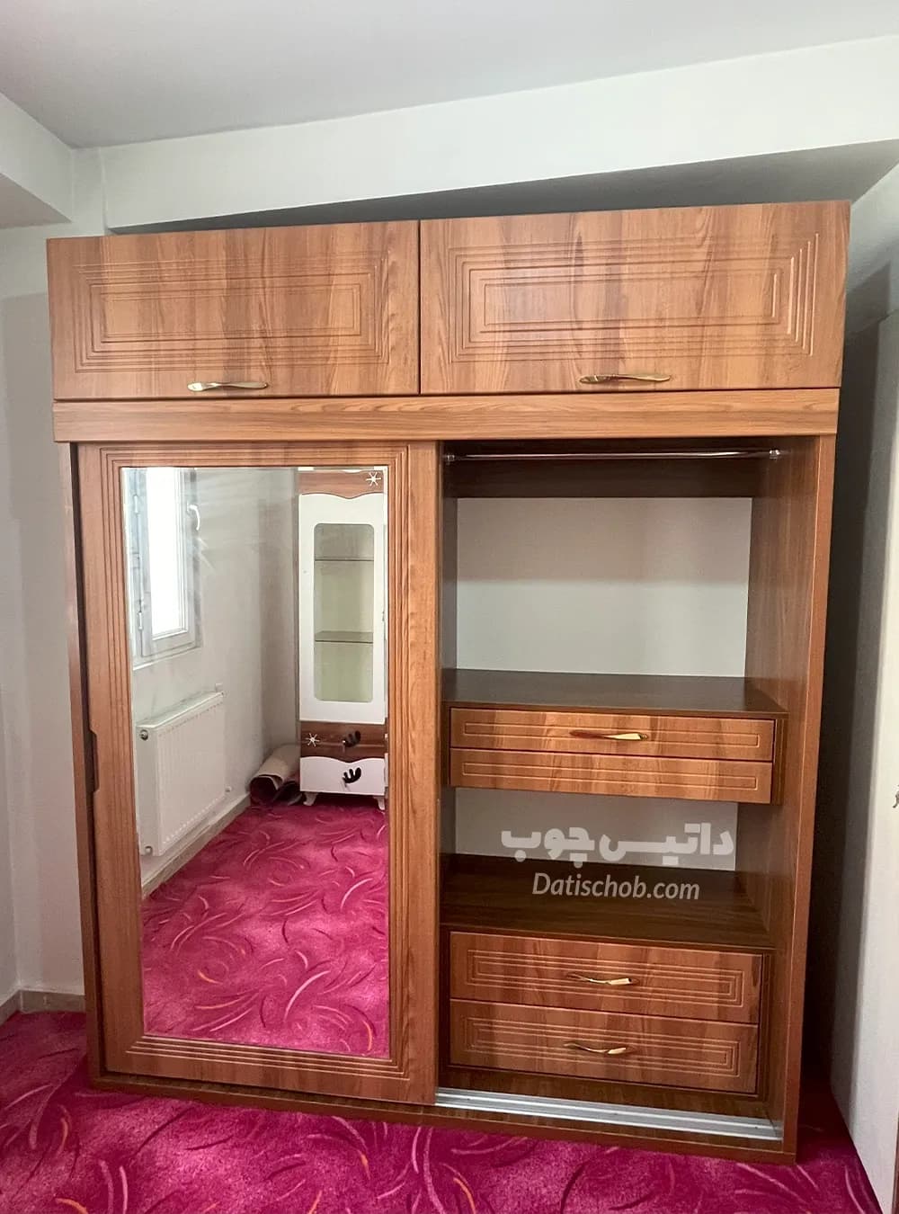 کمد ریلی آینه دار بزرگ دو درب مدل C69