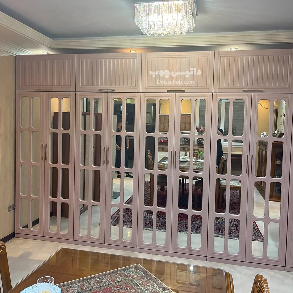 کمد لباس شیک آینه دار طرح پنجره ای مدل P75