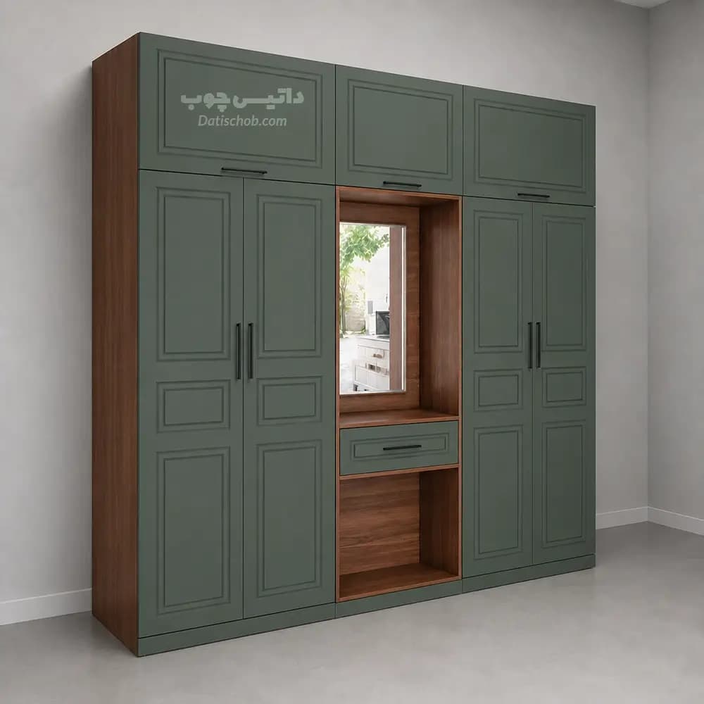 کمد لباس مدرن آینه دار 3 تیکه طرح کابینتی مدل P79