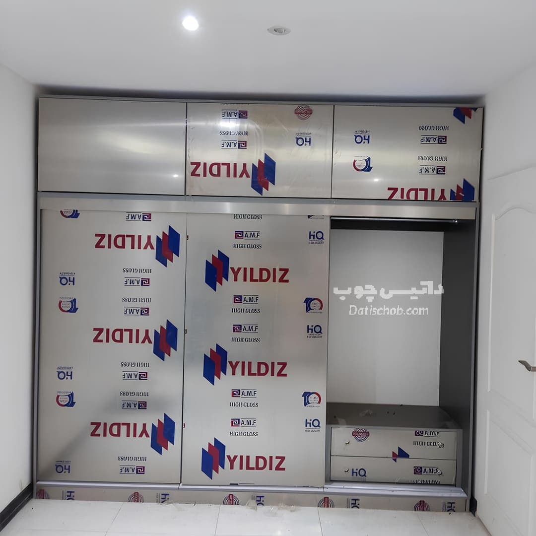 کمد ریلی مدرن هایگلس طوسی مدل C40