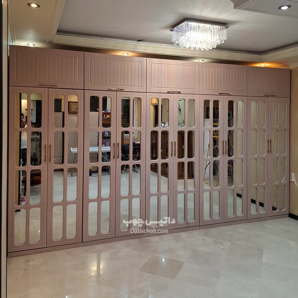 کمد لباس شیک آینه دار طرح پنجره ای مدل P75