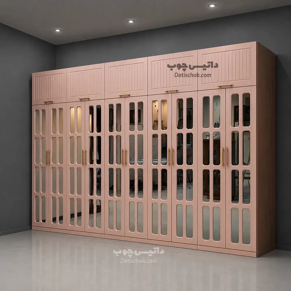کمد لباس شیک آینه دار طرح پنجره ای مدل P75