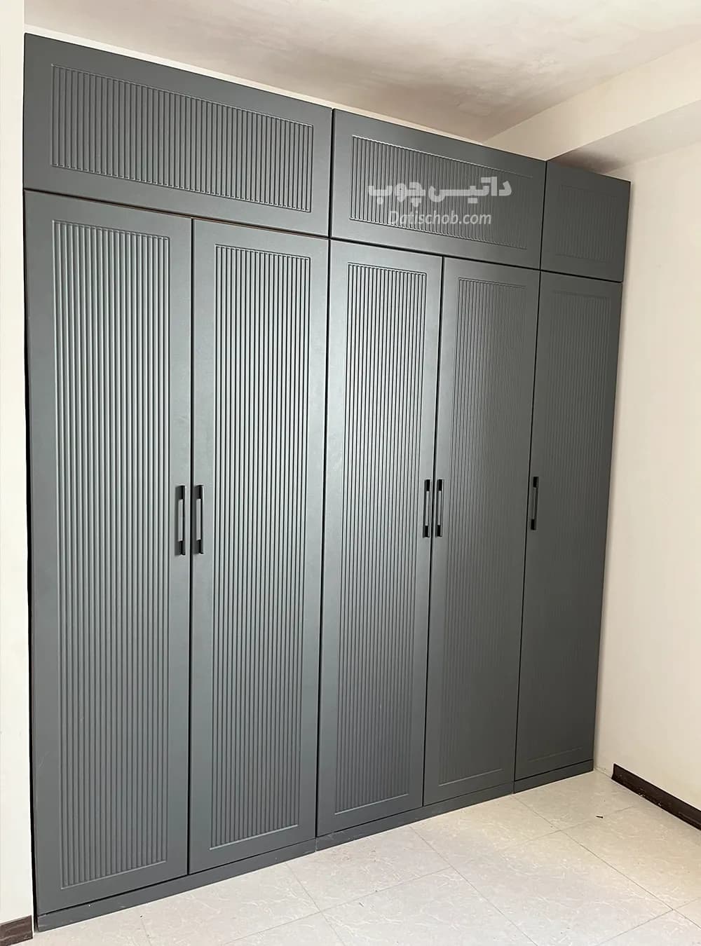 کمد لباس شیک طوسی طرح کبریتی مدل P87