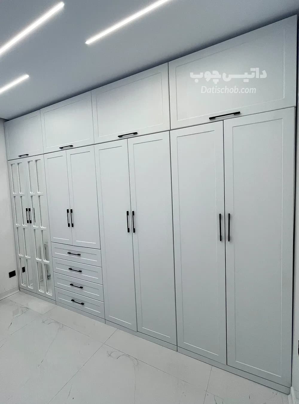 کمد لباس 4 تیکه مدرن سفید طرح نئو کلاسیک مدل P84