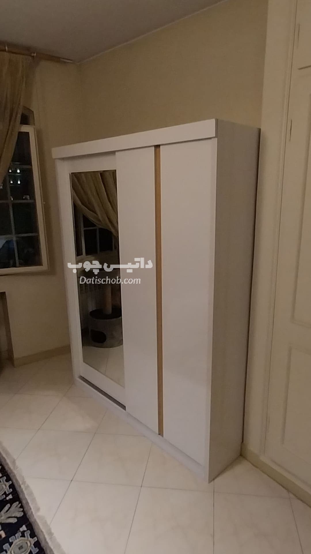کمد ریلی دو درب ساده سفید مدل C26