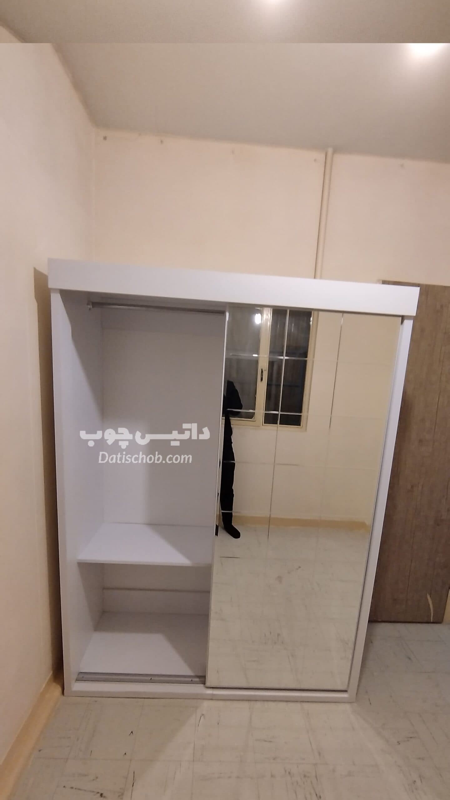 کمد ریلی آینه دار سفید مدل C30