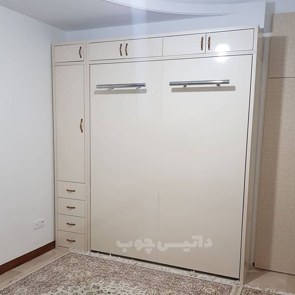 تخت خواب تاشو دو نفره دیواری ساده مدل K14