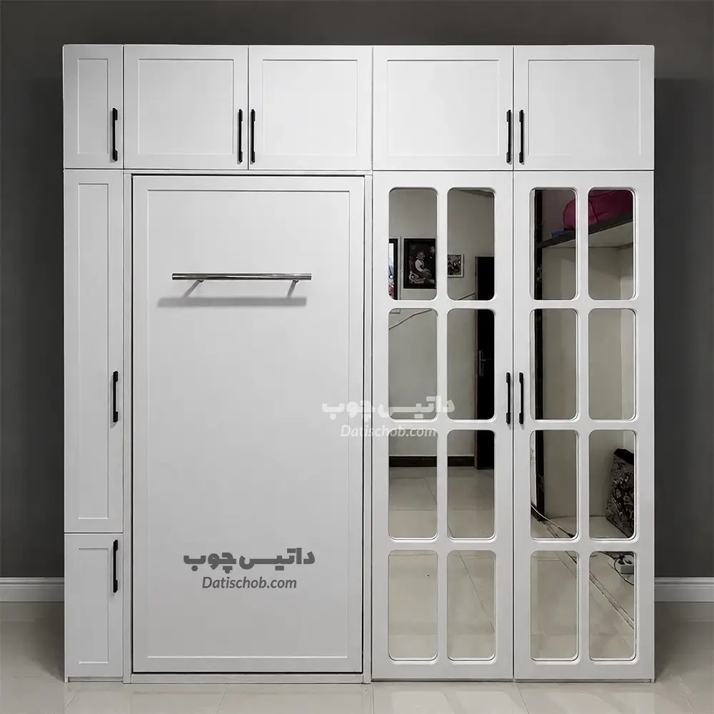 تخت تاشو یک نفره ساده سفید مدل K55