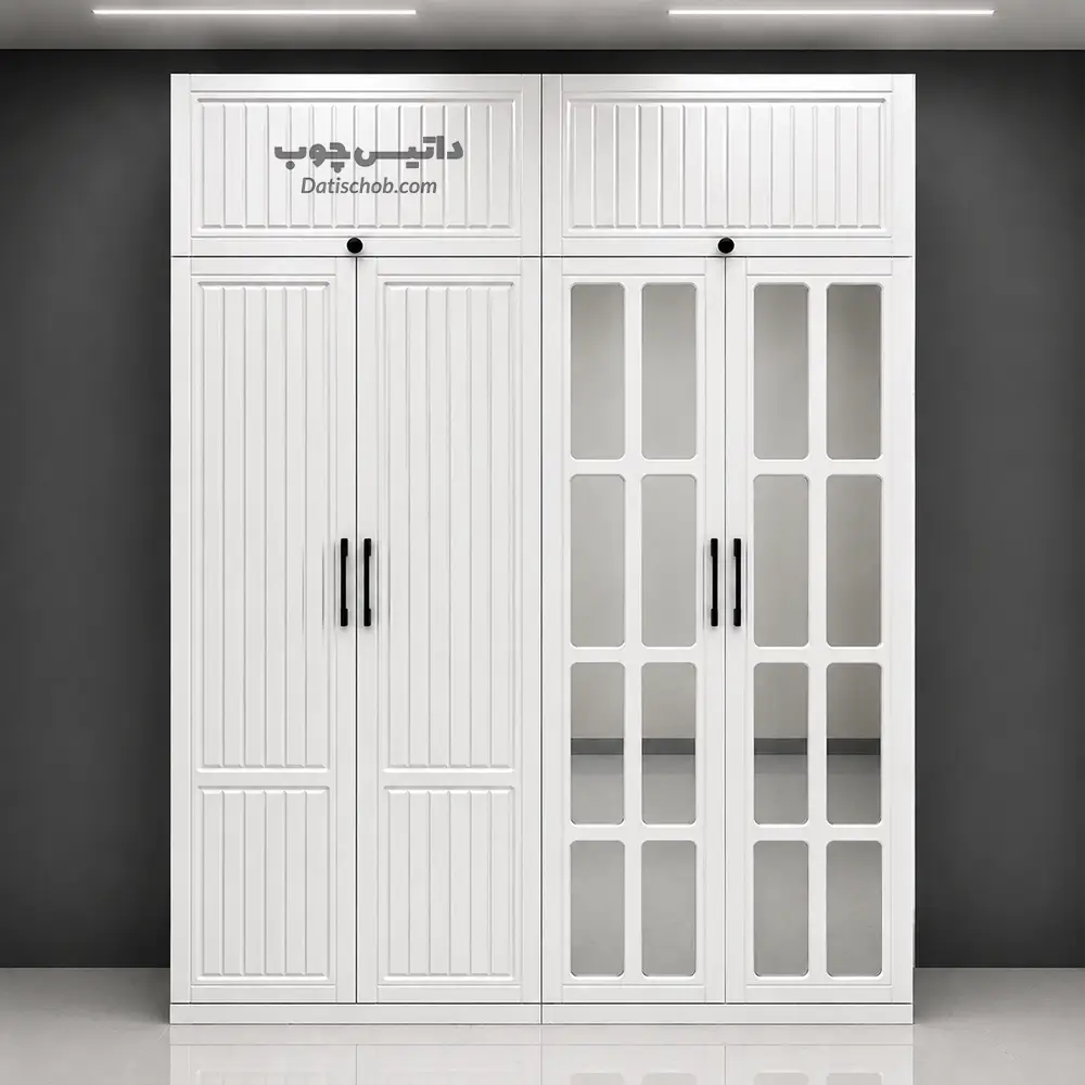 کمد لباس دخترانه مدرن آینه دار سفید مدل P83
