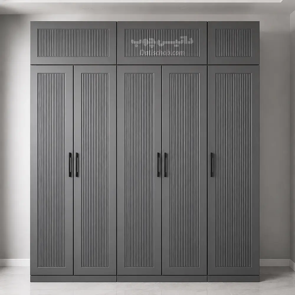 کمد لباس شیک طوسی طرح کبریتی مدل P87