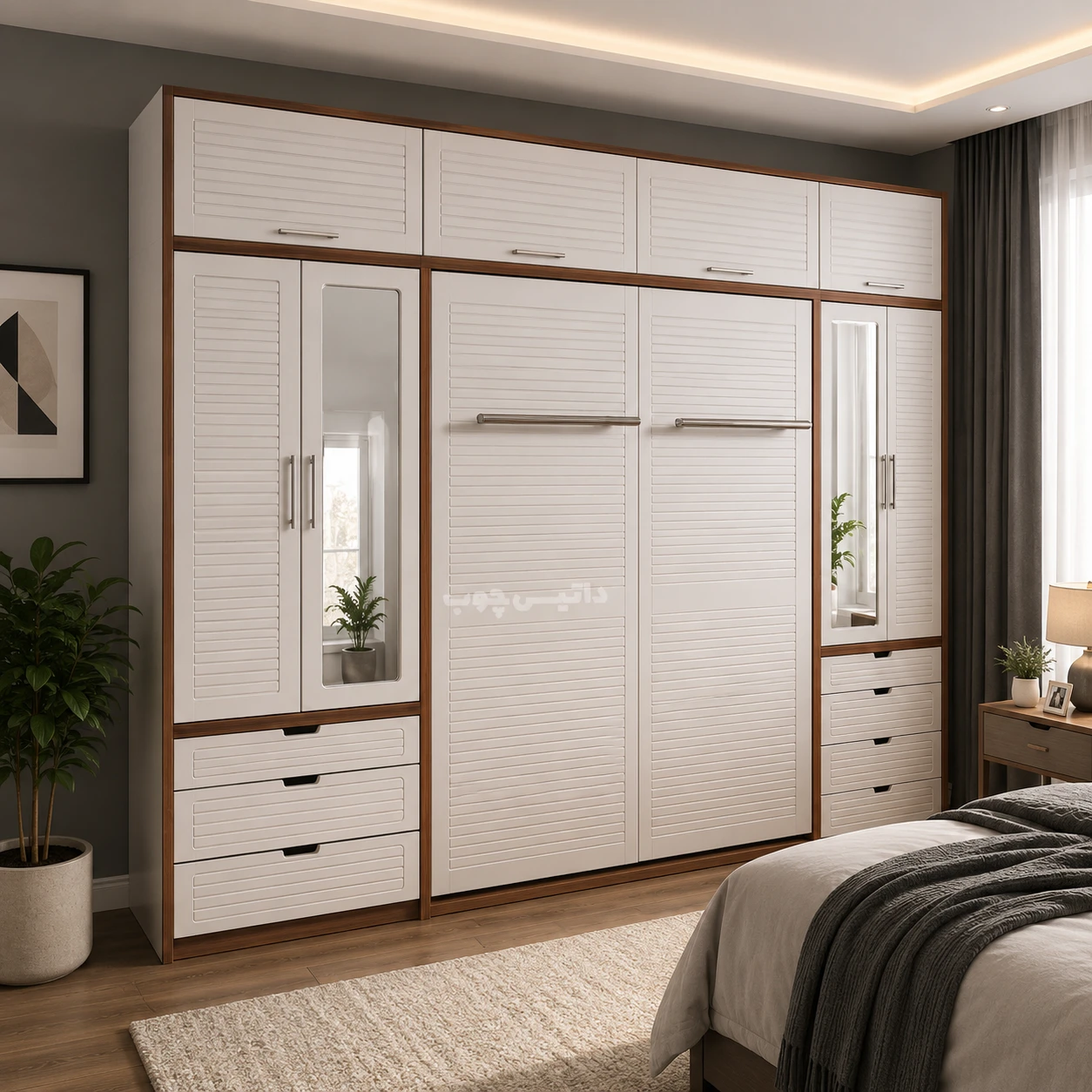 تخت تاشو دیواری دونفره شیک مدل K34