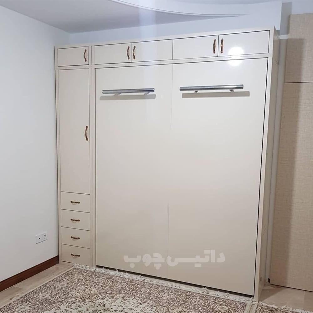 تخت خواب تاشو دو نفره دیواری ساده مدل K14