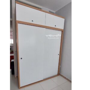 کمد ریلی سفید و قهوه‌ای