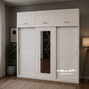 کمد ریلی مدرن سه درب سفید مدل C28